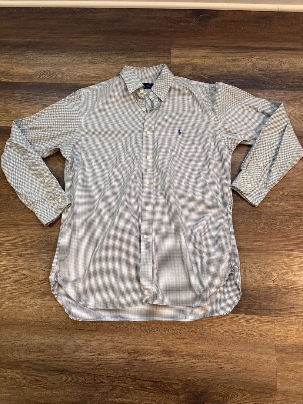 Ralph Lauren Light Blue Micro-Check Button-Down Shirt